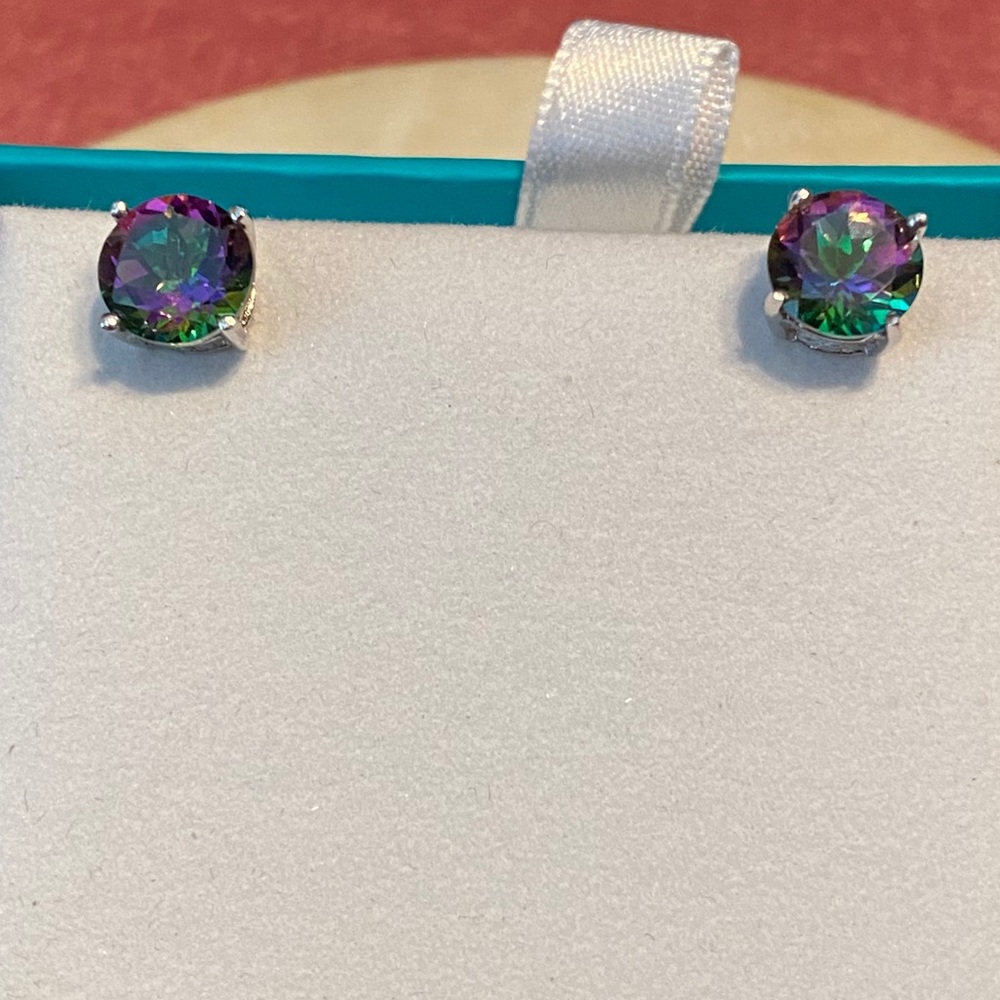 NWOT MULTICOLOR QUARTZ STERLING EARRINGS